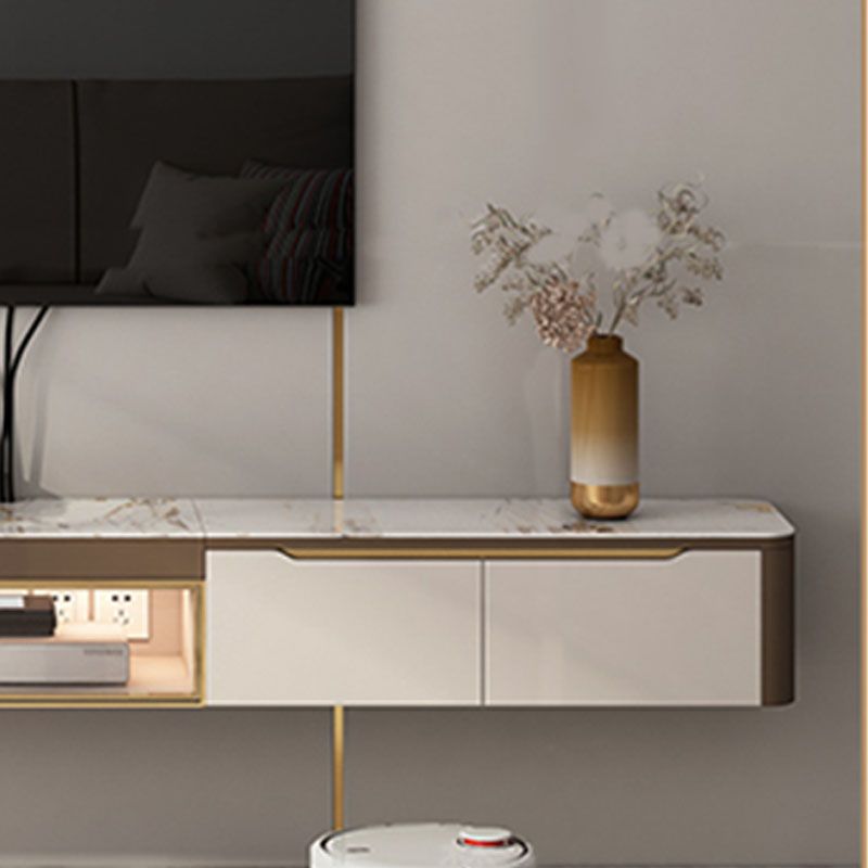 Nordic Rock Plate suspendido TV TV Mesa de té Combinación Luz de pared de lujo montada en la pared