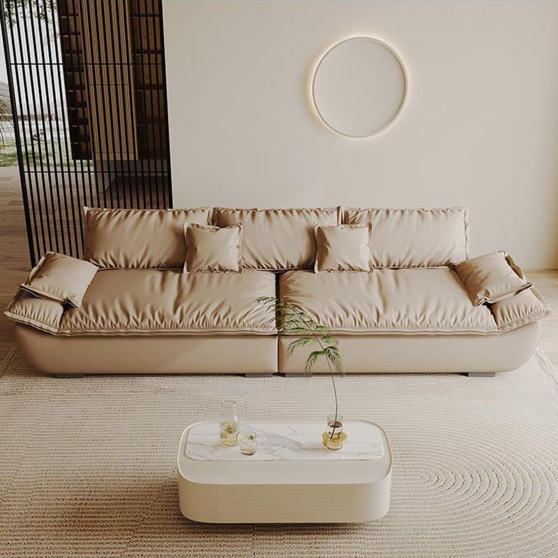 Contemporary Faux Leather Pillow Top Arm Pillows Living Room Seating Clearhalo 'furn' 'furn_sofas' 'Furniture' 'Living Room Furniture' 'Sofa' 'sofas' 1200x1200_cf8804fd-1af4-4a64-87aa-ab03591d1b4e