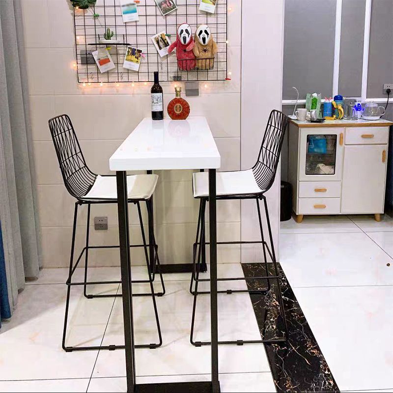 Tavolo da bar in legno bianco tradizionale tavolo da pranzo a barre di lusso tradizionale con base a slitta