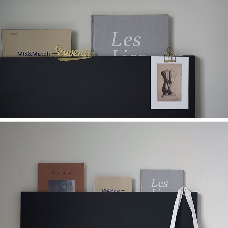 Libreria montata a parete moderna scaffale in metallo in metallo in nero