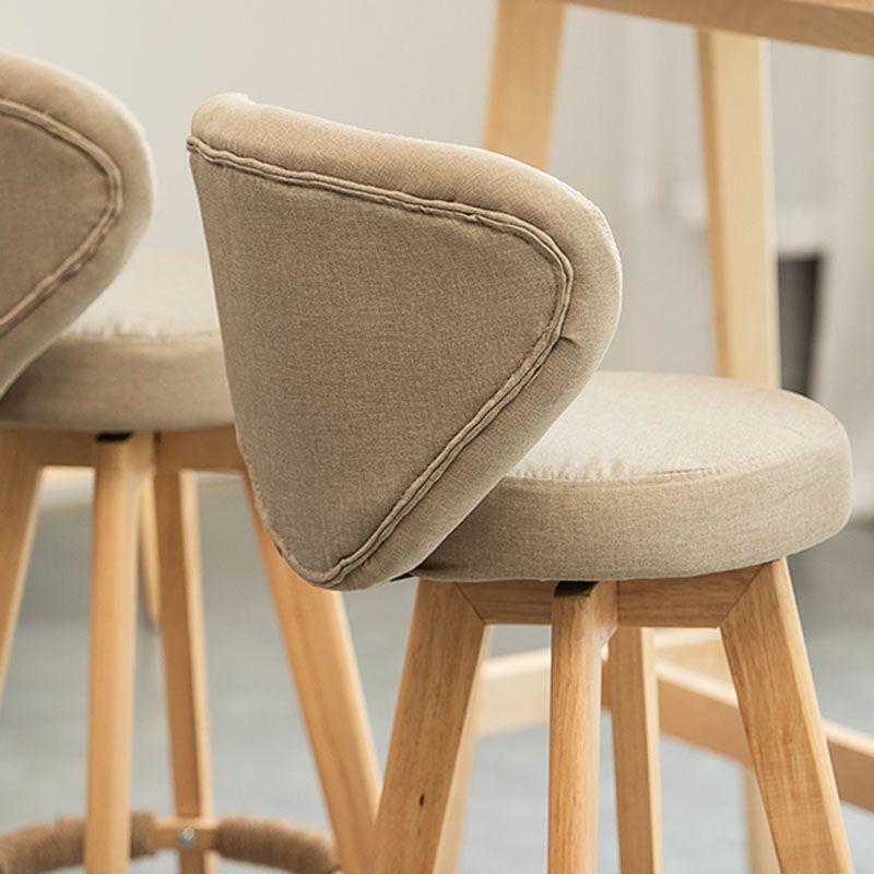 Modern Rubberwood Solid Wood Bar Stool Matte Finish Home Stool Clearhalo 'Bar Furniture' 'Bar Stools' 'bar_stools' 'furn' 'furn_bar_stools' 'Furniture' 'furniture_bar_stools' 'Kitchen & Dining Furniture' 1200x1200_cf8a251a-0220-468c-8ddc-bd4977ee60cb