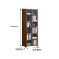 Contemporary Style Wood Bookcase Closed Back Bookshelf with Door for Home