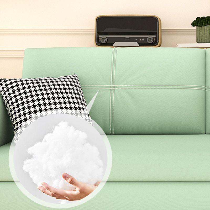 枕バックスカンジナビアスリーパーソファボンドレザーグリーン布団ソファベッド