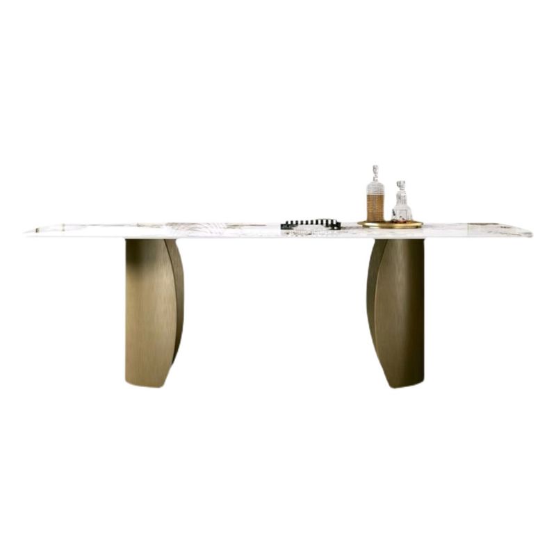 Glam 1/4/5/7 Pieces Dining Set Rectangular Double Pedestal Dining Set Clearhalo 'Dining Room Sets' 'Dining Tables & Seating' 'dining_room_set' 'furn' 'furn_dining_room_set' 'Furniture' 'furniture_dining_room_set' 'Kitchen & Dining Furniture' 1200x1200_cf8e30e2-896b-4c6d-ac5a-45fd31fdbcd0