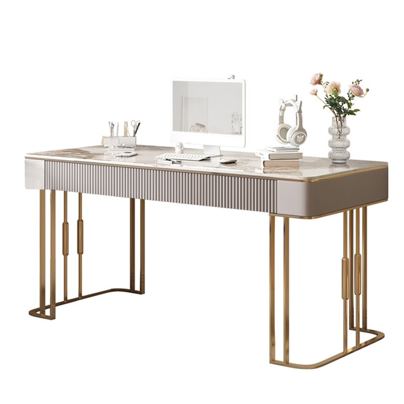 Tavolo da lavoro a forma di rettangolare banchi di scrittura in pietra in bianco