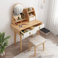 Scandinavian Dressing Table Solid Wood Vanity Makeup Table Set with 3 Drawers