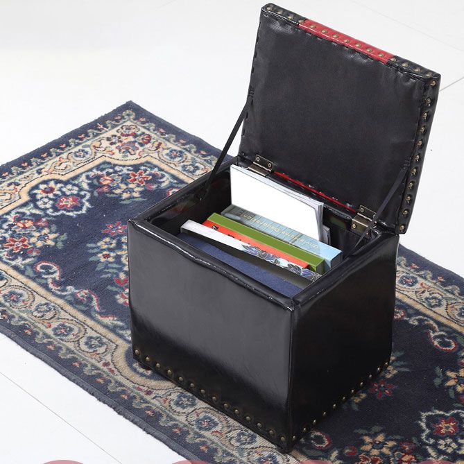 Modern Black Ottoman Leather Rectangle Ottoman for Living Room Clearhalo 'furn' 'furn_ottomans_poufs' 'Furniture' 'Living Room Furniture' 'Ottomans & Poufs' 'ottomans_poufs' 1200x1200_cf954bea-4ed8-4220-80d4-904fd3b8fa53