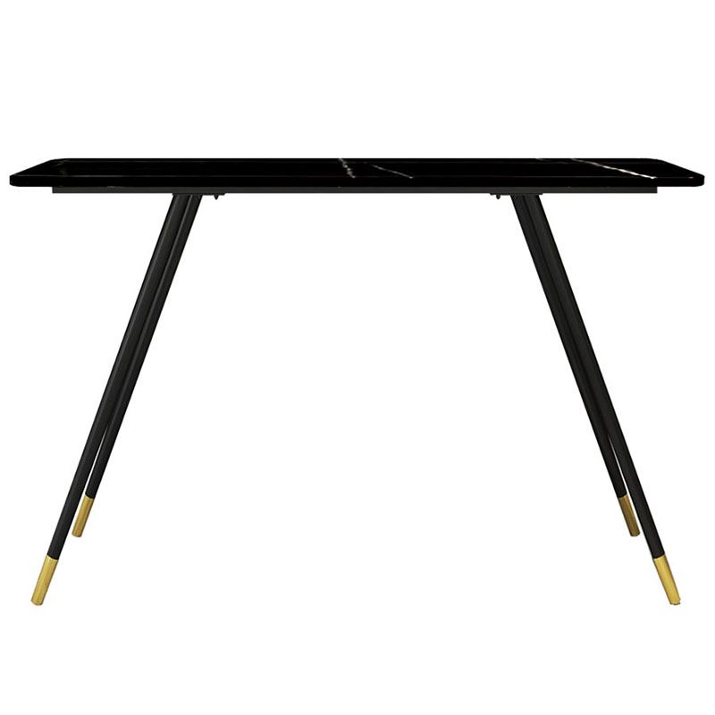 Industrial Style Black Metal Bar Table Faux Marble Rectangle Top Indoor Table with 4 Legs Clearhalo 'Bar Furniture' 'Bar Tables' 'bar_tables' 'furn' 'furn_bar_tables' 'Furniture' 'furniture_bar_tables' 'Kitchen & Dining Furniture' 'kitchen&dining_furn' 'kitchen' 1200x1200_cf9562f5-a2d9-4d72-9740-5382a8313935