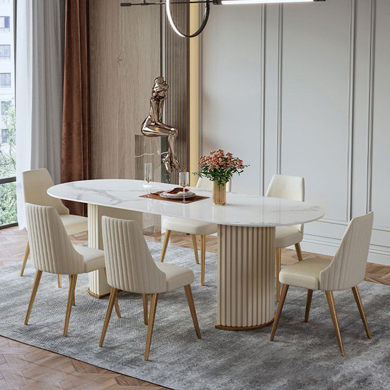 Nordic Glam rechthoekige gesinterde stenen tafelset 1/2/5/7-delige eetset