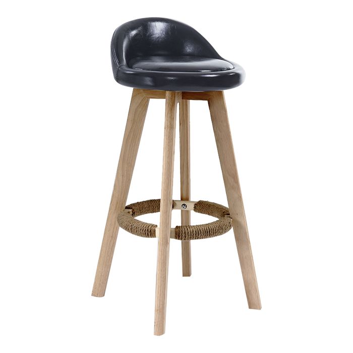 Scandinavian Rubberwood Upholstered Barstool Matte Finish Home Stool Clearhalo 'Bar Furniture' 'Bar Stools' 'bar_stools' 'furn' 'furn_bar_stools' 'Furniture' 'furniture_bar_stools' 'Kitchen & Dining Furniture' 1200x1200_cf96df02-078e-468b-9257-b0316bfd8944