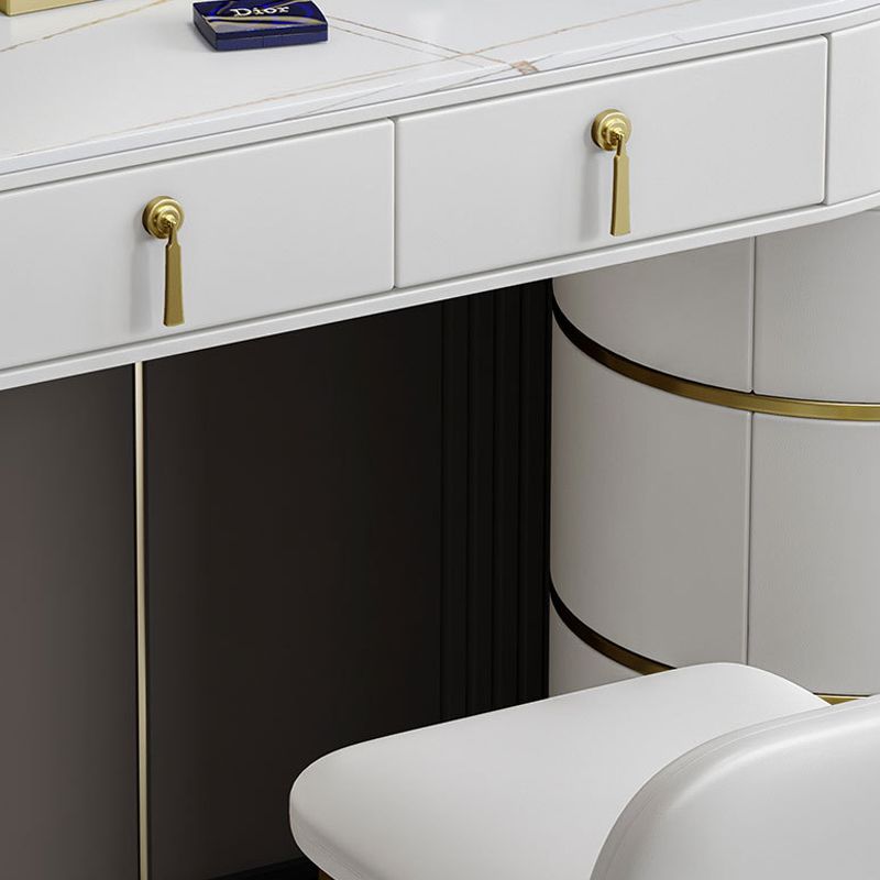 Stone Top Vanity Makeup Table with 5 Storage Drawers for Bedroom Clearhalo 'Bedroom Furniture' 'furn' 'furn_makeup_vanities' 'Furniture' 'Makeup Vanities' 'makeup_vanities' 1200x1200_cf973806-633b-47fe-bdd3-c17d83648bc2