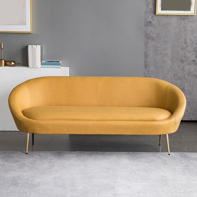 Faux Leather Sofa Mid Century Modern 30.31" High Curved Sofa Clearhalo 'furn' 'furn_sofas' 'Furniture' 'furniture_sofas' 'kitchen' 'kitchen_sofas' 'Living Room Furniture' 'Sofa' 'sofas' 1200x1200_cf99cb34-97ff-4f46-980e-9f4d6a5d4f87
