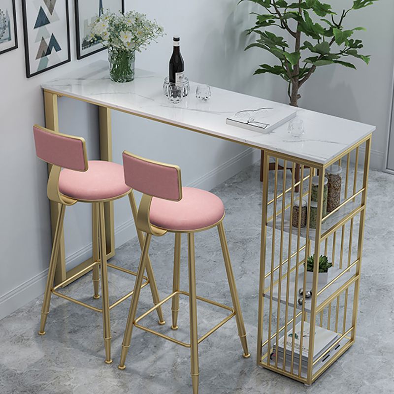 Nordic Bar Table Artificial Marble Top Pub Table with Cabinet for Dining Room Clearhalo 'Bar Furniture' 'Bar Tables' 'bar_tables' 'furn' 'furn_bar_tables' 'Furniture' 'furniture_bar_tables' 'Kitchen & Dining Furniture' 1200x1200_cf9a26d3-60ce-4e95-ba45-8d4e5268a09f
