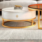 Round Nesting Coffee Table Set Frame Glass Coffee Table with Drawer Clearhalo 'Coffee & Accent Tables' 'Coffee Tables' 'coffee_tables' 'furn' 'furn_coffee_tables' 'Furniture' 'Living Room Furniture' 1200x1200_cf9cfc0a-998e-4fb8-877b-6c7fd5847fde