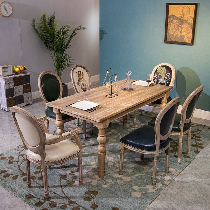 Farmhouse Style Solid Wood Dining Set with Rectangle Shape Table and 4 Legs Base for Home Use Clearhalo 'Dining Room Sets' 'Dining Tables & Seating' 'dining_room_set' 'Furniture' 'furniture_dining_room_set' 'Kitchen & Dining Furniture' 'kitchen&dining_furn' 'kitchen' 1200x1200_cf9dce29-66ad-45e6-96b2-002b9c35331a