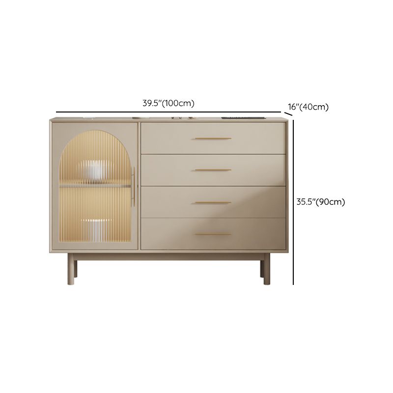 Vaste houten basis witte dressoir kast woonkamer credenza