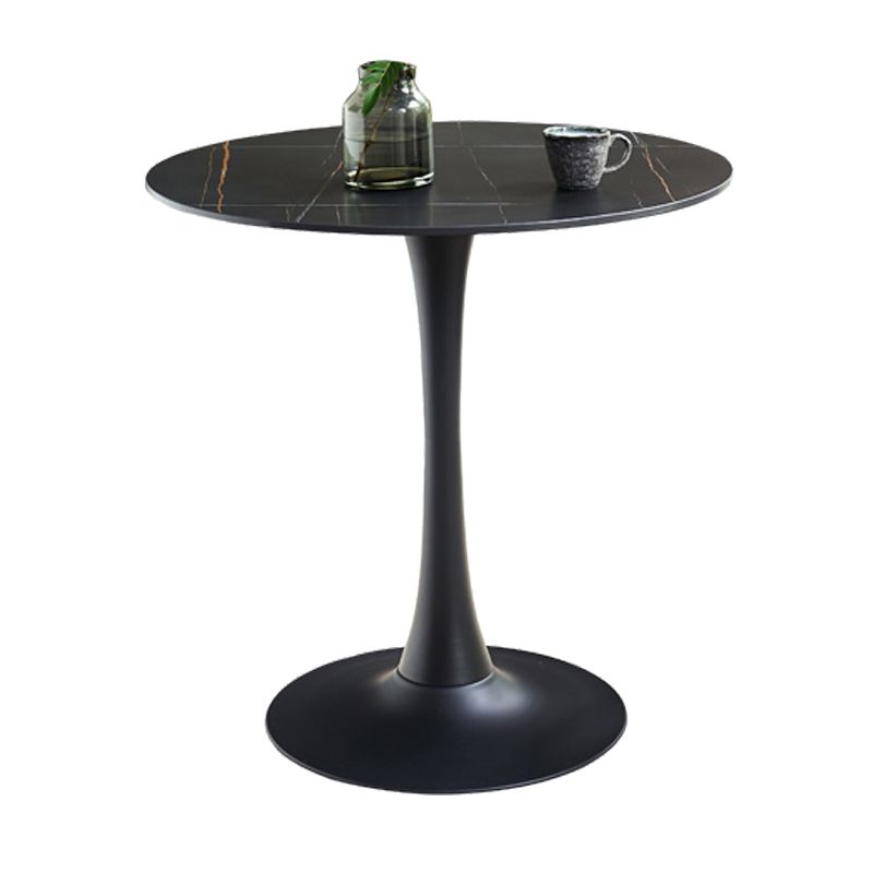 Simplicity Round Dining Table Sintered Stone Table with Black Tulip Base Clearhalo ' dining_table' 'Dining Tables & Seating' 'Dining Tables' 'furn' 'furn_dining_table' 'Furniture' 'furniture_dining_table' 'Kitchen & Dining Furniture' 'kitchen&dining_furn' 'kitchen' 'kitchen_dining_table' 1200x1200_cfa0e6b6-3034-4468-b98d-0a4551485f16