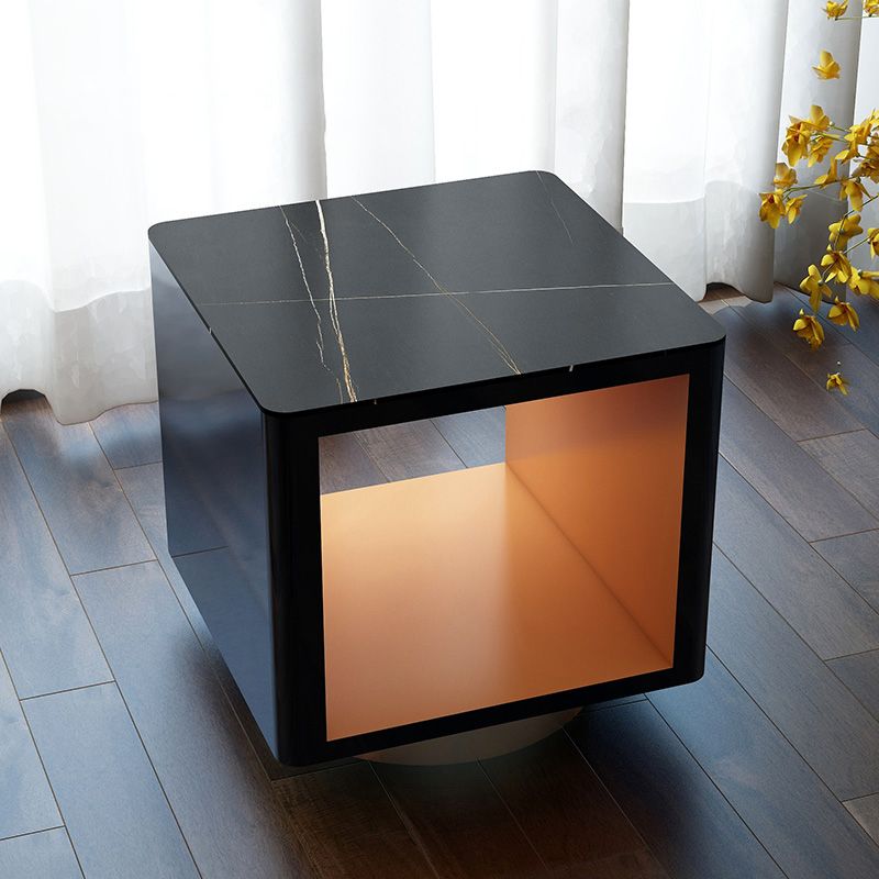 19" Wide Glam Corner Table Square Accent Side Table with Storage