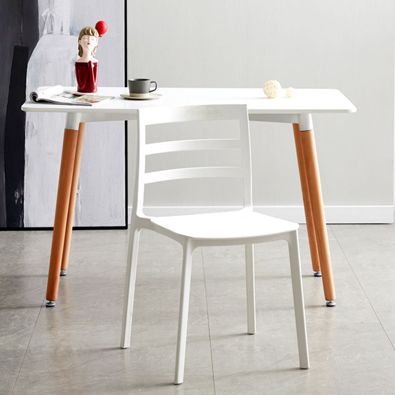 Plastic Scandinavian Armless Chair Stacking Indoor-Outdoor Chair