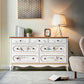 White French Country Wood Storage Chest with Drawers for Home
