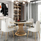 Traditional Luxury Round Stone Dining Table Pedestal Casual Dining Table Clearhalo 'Dining Tables & Seating' 'Dining Tables' 'dining_table' 'Furniture' 'furniture_dining_table' 'Kitchen & Dining Furniture' 'kitchen' 'kitchen_dining_table' 1200x1200_cfa57cfa-4fdc-4e56-9a80-1830843ac71e