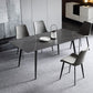 Juego de comedor interior moderno rectangular de piedra negra de 1/4/5/7 piezas