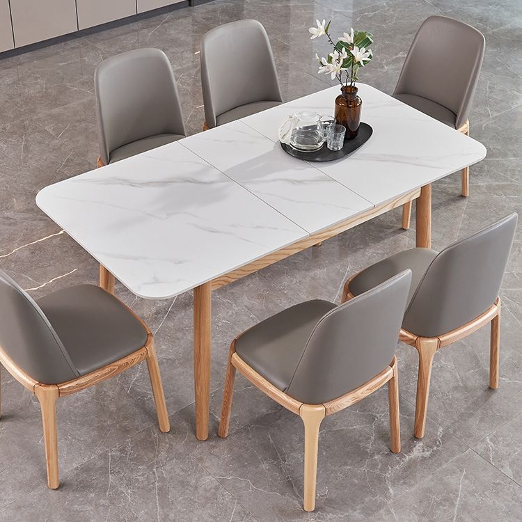 Mid-Century Rectangle White Table Sintered Stone Extendable Dining Table for Kitchen Clearhalo ' dining_table' 'Dining Tables & Seating' 'Dining Tables' 'furn' 'furn_dining_table' 'Furniture' 'furniture_dining_table' 'Kitchen & Dining Furniture' 'kitchen&dining_furn' 'kitchen' 'kitchen_dining_table' 1200x1200_cfa7bcb9-68b2-4408-83ec-8a06fb43ae1c