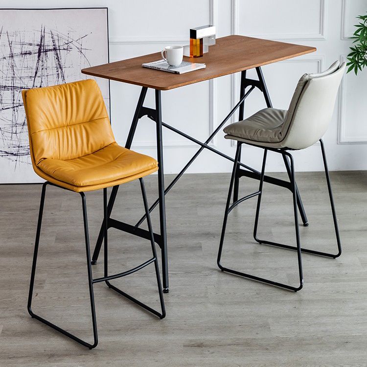 Nordic Indoor Simple Barstool Low Back Iron Tall Stool with Leather Seat Clearhalo 'Bar Furniture' 'Bar Stools' 'bar_stools' 'furn' 'furn_bar_stools' 'furniture_bar_stools' 'Kitchen & Dining Furniture' 'kitchen&dining_furn' 'kitchen' 'kitchen_furn' Furniture' 1200x1200_cfa832c8-80a5-4e67-838c-56249445d1b1
