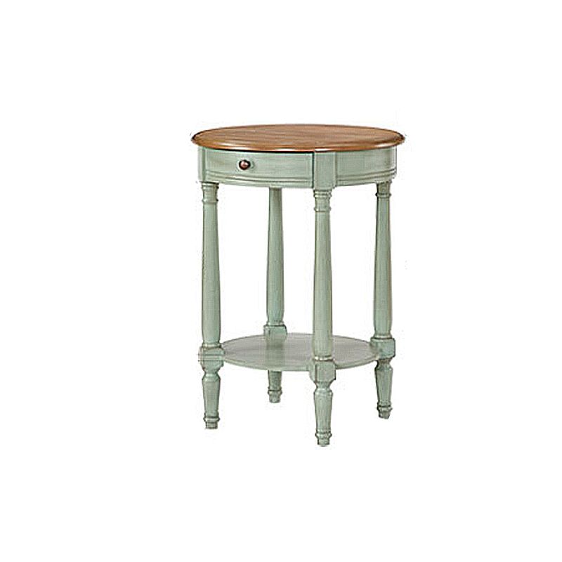 Wooden Round Top Side Table 27.16" Tall 4 Legs End Table with Storage
