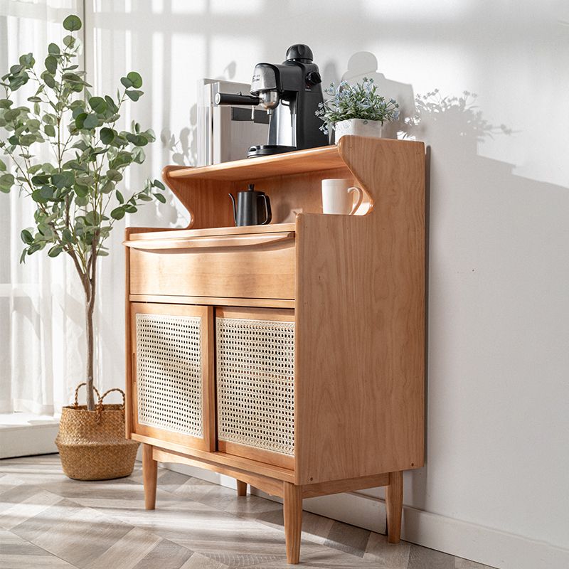 Servidor de estilo de madera sólida de color marrón servidor de estilo moderno, 33.46 "W x 15.75" D x 40.16 "H