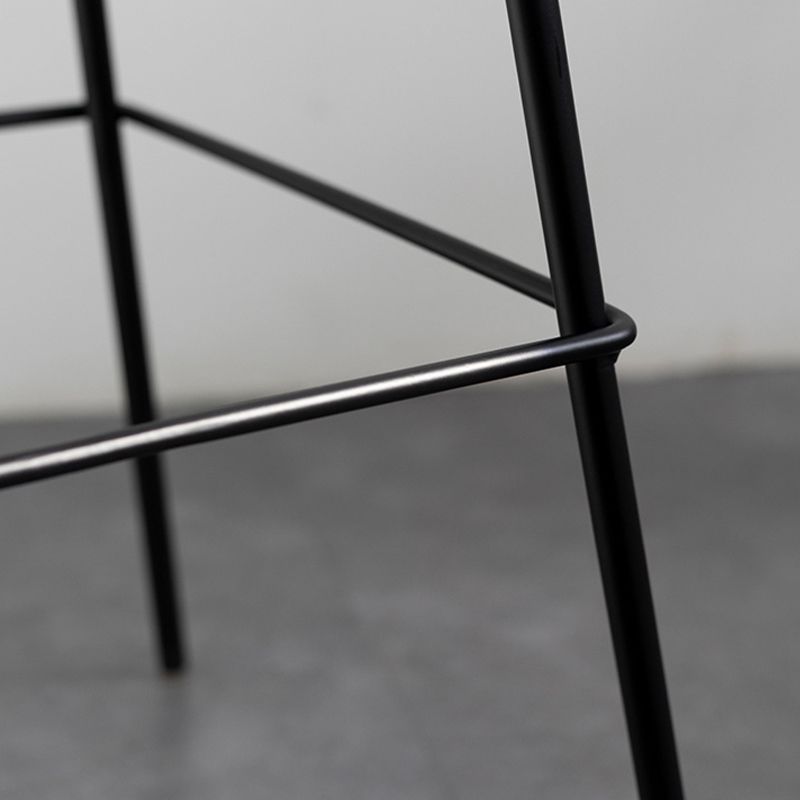 Contemporary Contoured Seat Armless Bar Stools with Metal Legs
