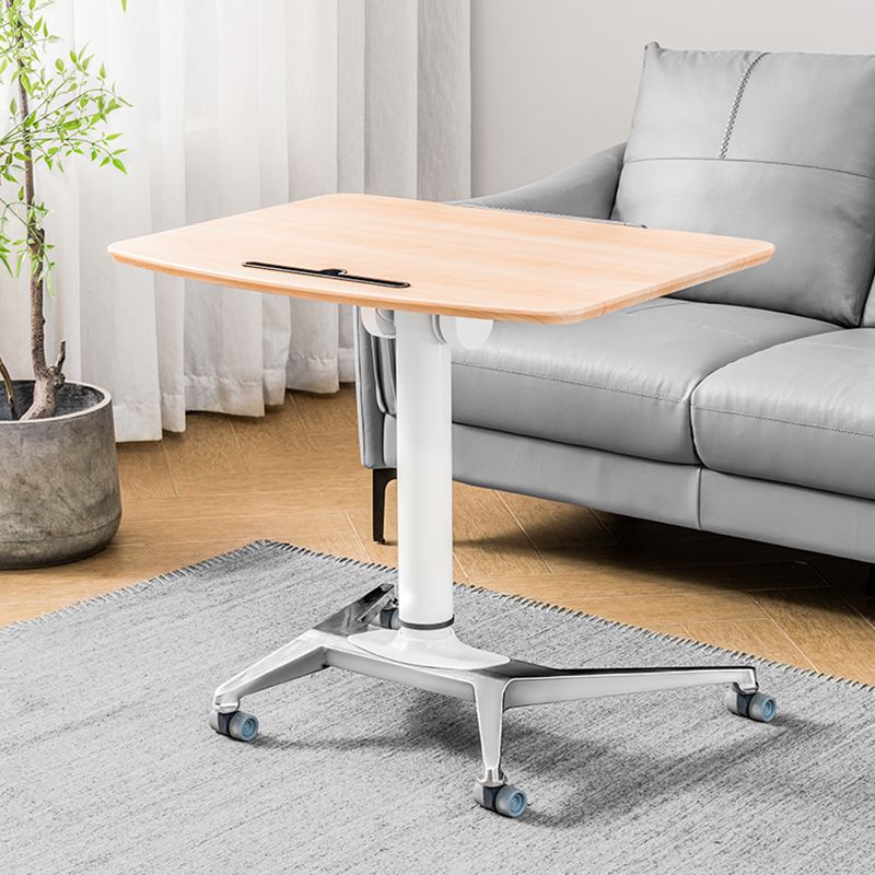 Rectangular Shaped Standing Desk White and Natural Writing Desks for Office Clearhalo 'furn' 'furn_office_desk' 'Furniture' 'Office Desks' 'Office Furniture' 'office_desk' 1200x1200_cfadc385-f8ef-461d-adc3-55f3155a7206
