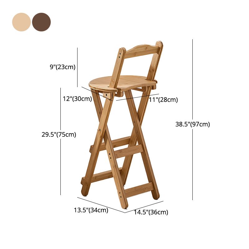 Contemporary Solid Wood Folding Bar Stool Indoor Barstools With Wood Seat and Low Back Clearhalo 'Bar Furniture' 'Bar Stools' 'bar_stools' 'furn' 'furn_bar_stools' 'furniture_bar_stools' 'Kitchen & Dining Furniture' 'kitchen&dining_furn' 'kitchen' 'kitchen_furn' Furniture' 1200x1200_cfadf0b6-3253-455d-bffb-17e17e8ab89a
