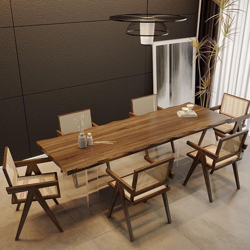 Moderne 1/5/7 Stück Essset Rechteck Holz Esstisch für Esszimmer Küche