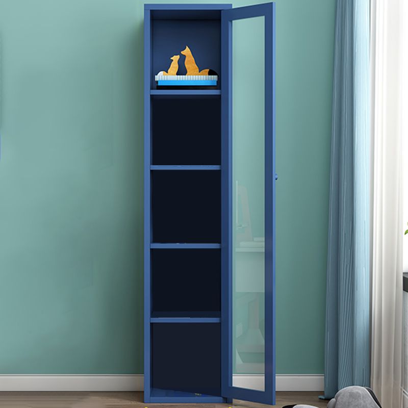 Contemporary Storage Cabinet Antique Finish Side Cabinet with Glass Paned Clearhalo 'Cabinets & Chests' 'cabinets_chests' 'furn' 'furn_cabinets_chests' 'Furniture' 'Living Room Furniture' 1200x1200_cfaf0341-88e6-4e63-ad23-ea3069150086