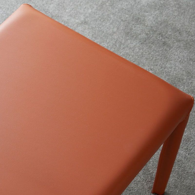 Modern Metal Dining Armless Chair Leather Dining Room Chair for Home Use Clearhalo ' kitchen&dining_furn' 'Dining Chairs' 'Dining Tables & Seating' 'dining_chair' 'furn' 'furn_dining_chair' 'Furniture' 'furniture_dining_chair' 'Kitchen & Dining Furniture' 'kitchen' 1200x1200_cfaf59b0-1907-4a15-9f5d-aa8620fca288