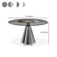 Modern Round Dining Table Glass Tabletop with Stainless Steel Pedestal Base