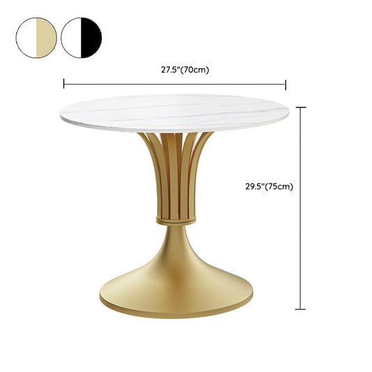 パッド入りの椅子付きメタルグラムダイニングセット1/2/3/5 PCSホワイトストーンダイニングテーブルセット