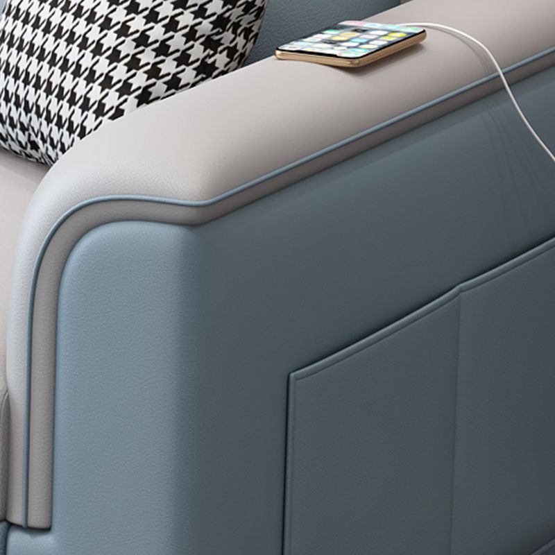 31 "divano scandinavo largo futon in finta vetrina in pelle con archiviazione