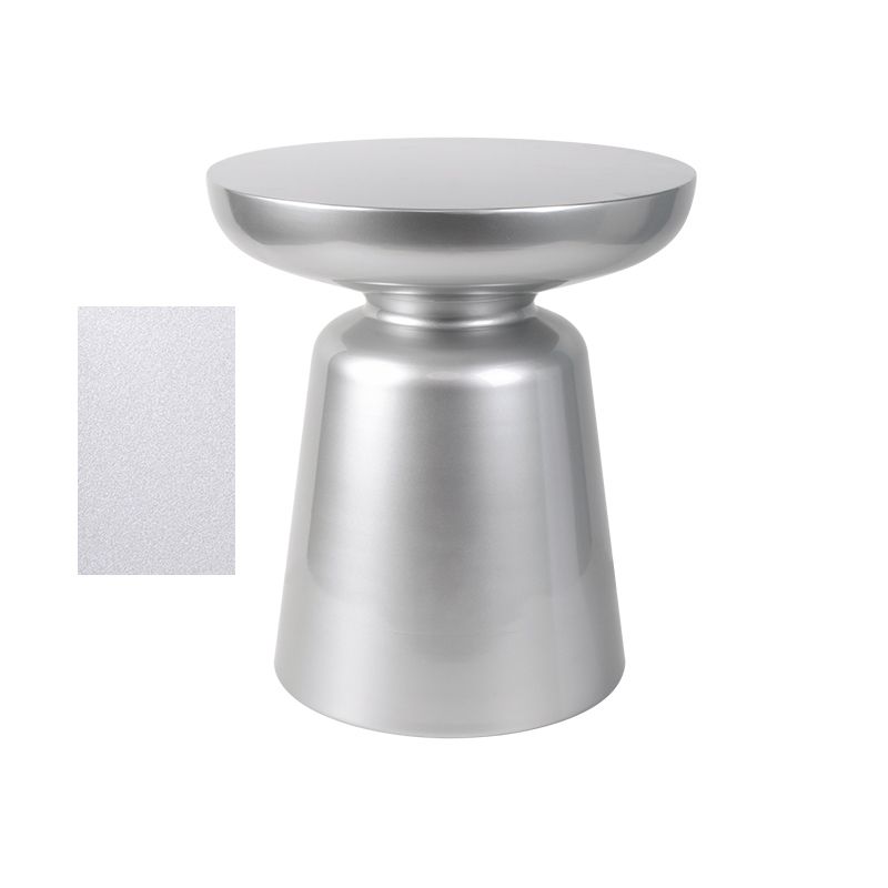 ミッドセンチュリーモダン16.9 "高さの丸いトップサイドテーブルメタルペデスタルエンドテーブル