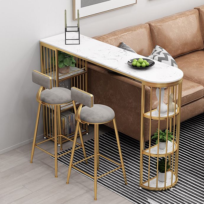 Double Pedestal Pub Table Free Form Glam Bar Table for Indoor and Breakroom Clearhalo 'Bar Furniture' 'Bar Tables' 'bar_tables' 'furn' 'furn_bar_tables' 'Furniture' 'Kitchen & Dining Furniture' 1200x1200_cfb2e7a3-83dd-44a2-b700-284841579d4c
