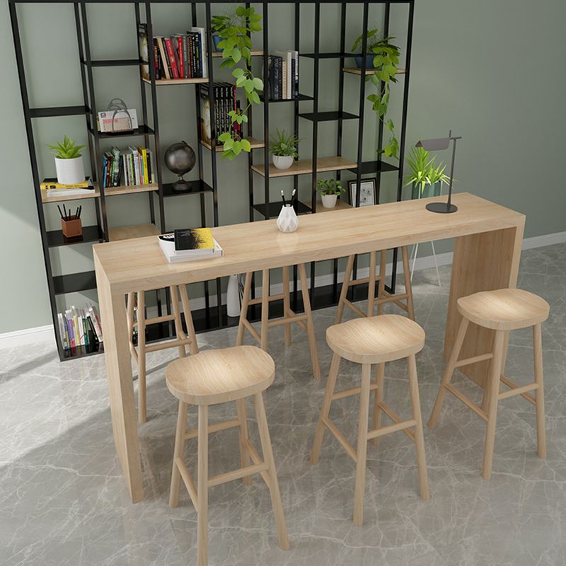 Modern Bar Dining Table Indoor Rectangle Wood Bar Table with Double Pedestal (only table) Clearhalo 'Bar Furniture' 'Bar Tables' 'bar_tables' 'Furniture' 'furniture_bar_tables' 'Kitchen & Dining Furniture' 'kitchen&dining_furn' 'kitchen' 1200x1200_cfb5cf3a-06ed-4736-bf7f-4987e51b0416