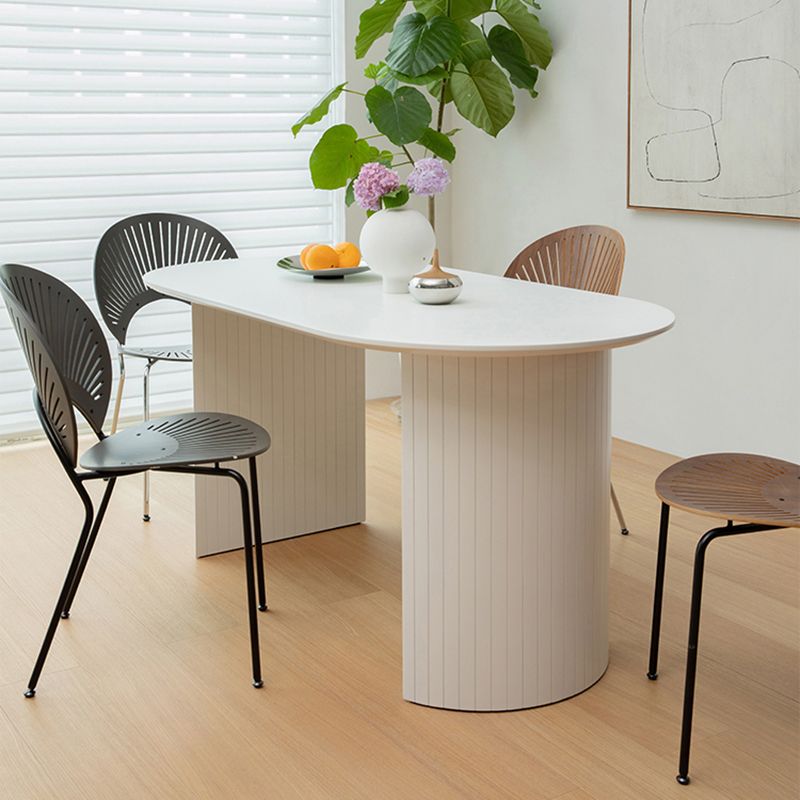 Modern Solid Wood Table for Restaurant Oval Kitchen Table with Double Pedestal Clearhalo 'Dining Tables & Seating' 'Dining Tables' 'dining_table' 'furn' 'furn_dining_table' 'Furniture' 'furniture_dining_table' 'Kitchen & Dining Furniture' 'kitchen' 'kitchen_dining_table' 1200x1200_cfb627b2-51a9-4fc6-8d6b-2600901d8c0c