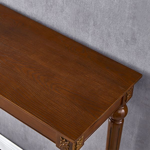 Brown Solid Wood Cocktail Bar Table Rectangle Footrest Indoor Bar/Dinette Table Clearhalo 'Bar Furniture' 'Bar Tables' 'bar_tables' 'furn' 'furn_bar_tables' 'Furniture' 'furniture_bar_tables' 'Kitchen & Dining Furniture' 'kitchen&dining_furn' 'kitchen' 1200x1200_cfb76b84-1053-47dc-a7e4-d947cc9ee259