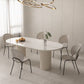 Contemporary Dining Table White Sintered Stone Double Pedestal Desk Clearhalo 'Dining Tables & Seating' 'Dining Tables' 'dining_table' 'furn' 'furn_dining_table' 'Furniture' 'Kitchen & Dining Furniture' 1200x1200_cfb76c23-692b-4575-a094-1ddaa058233f