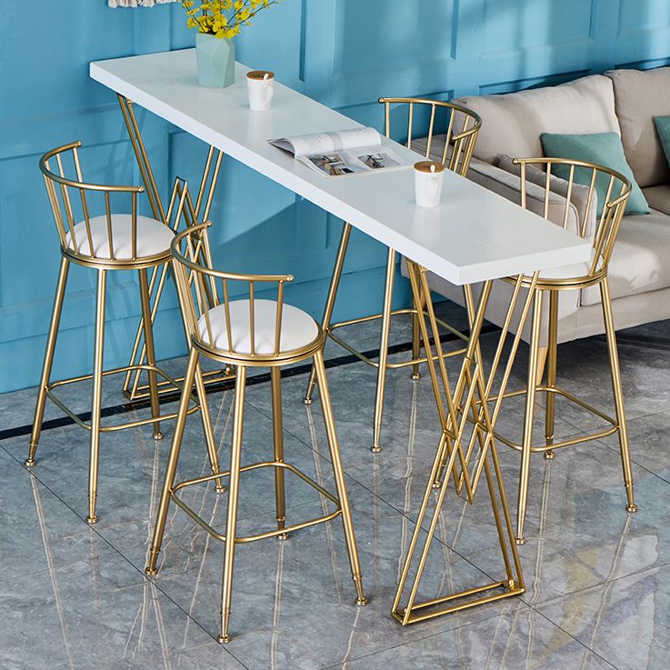 Mesa de madera blanca glamorosa y juego de heces 1/2/3/5 piezas de doble pedestal set