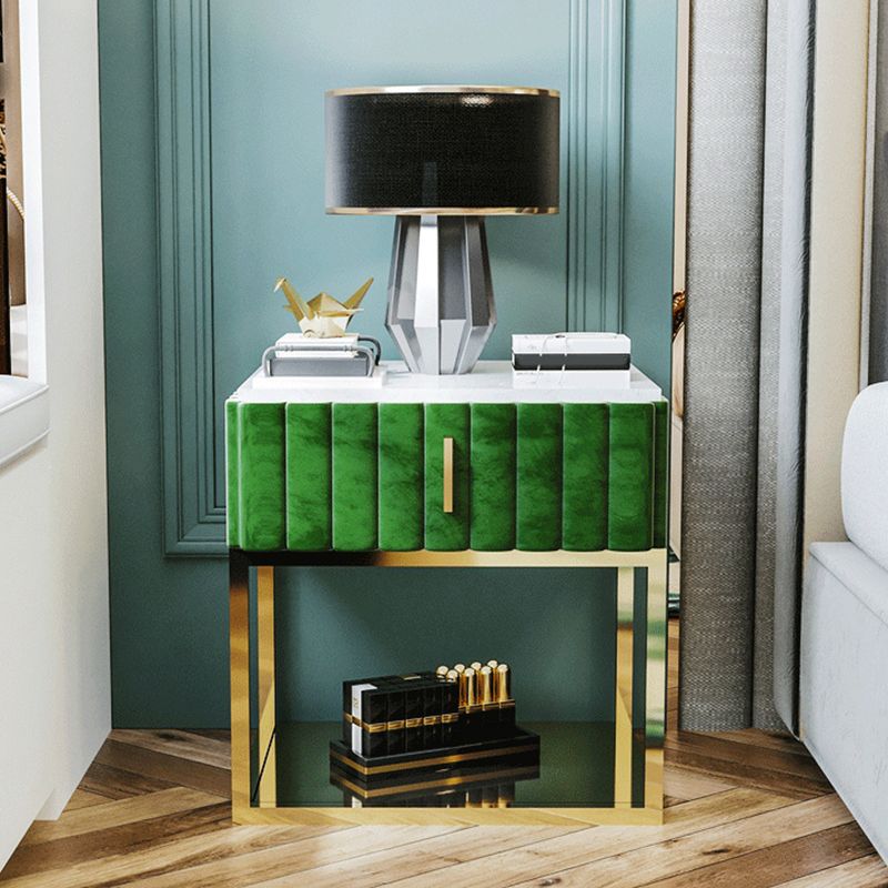 Moderne 20-Zoll-H-Bett-Nachttisch-Stein-Top 1-Draw-Regal inklusive Nachttisch