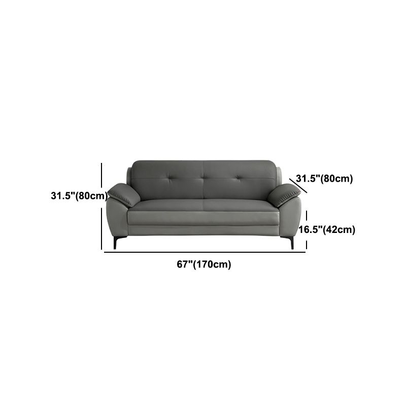 Glam Gray Tufted Split-Back Stationary Stain Resistant Standard Sofa Clearhalo 'furn' 'furn_sofas' 'Furniture' 'furniture_sofas' 'Living Room Furniture' 'Sofa' 'sofas' 1200x1200_cfbc5aad-64a6-4a10-9ded-c19f75777680