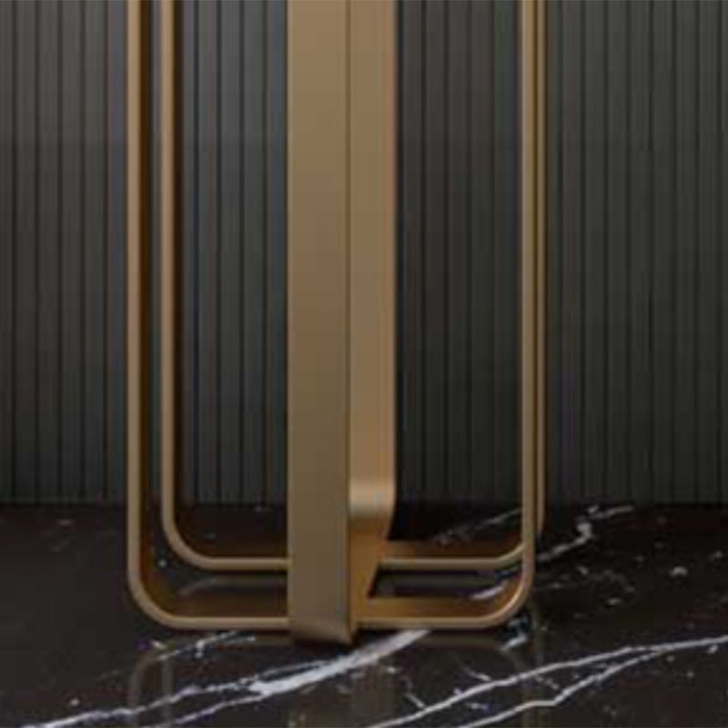 Tavolo accento glam console dorata con pietra rettangolo per sala