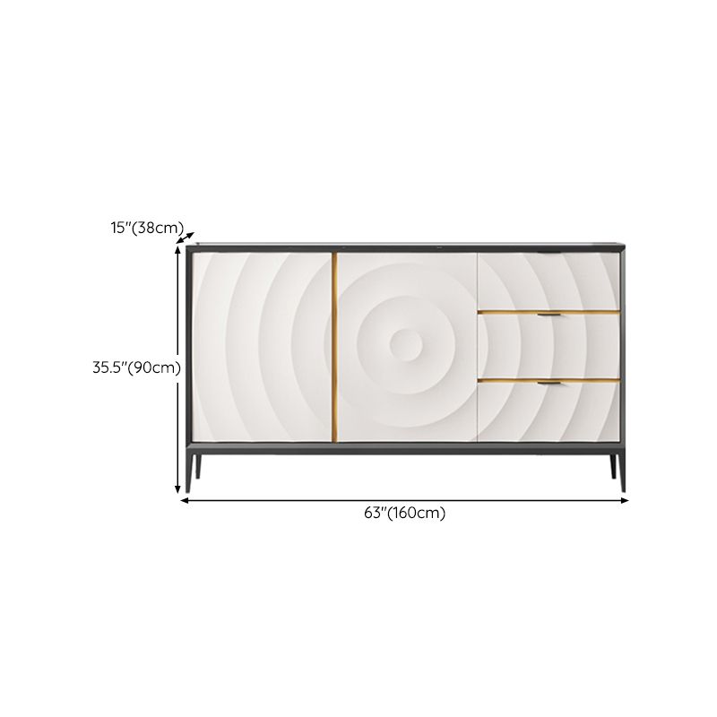 Server da pranzo in pietra e legno con cassetti moderni tavolo da sideboard
